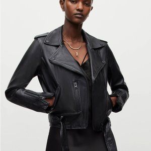 Belfern Black Leather Moto Jacket - Women's